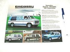 1987 Embassy Vans (Conversion) - Dealer Sales Brochure Catalog Flyer - RARE!!