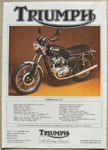 Triumph bonneville - triumph, uk