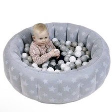 Velvet Soft Baby Ball Pit Pool Round Plus 30 Soft Balls Play Kids Play Game