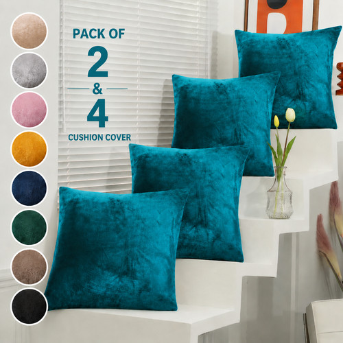 Velvet cushions filled - filled, or