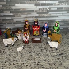 Nativity Set vintage crocheted
