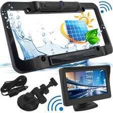 Wireless Waterproof HD Solar License Plate Rear View Backup Camera Night Vision