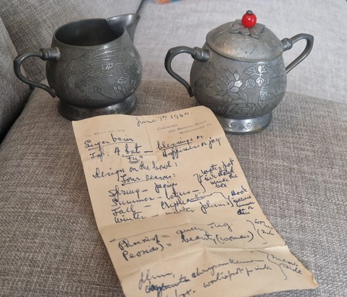 Pewter jug sugar bowl - pewter, set