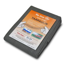 Canvas Ripstop Tarpaulins 17oz Grey Heavy Weight Boat Cover Log Store Sheeting 