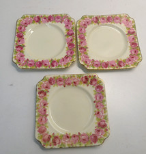 VINTAGE ROYAL DOULTON ENGLAND SET OF 3 TRIO ROSE DISH PLATES