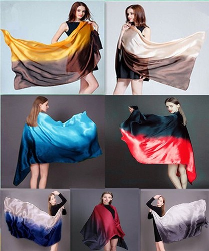 Colorful gradient silk - colorful, scarf