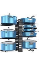 8-Tier Pot Rack Organizer: Adjustable lid holders, DIY methods for kitchen