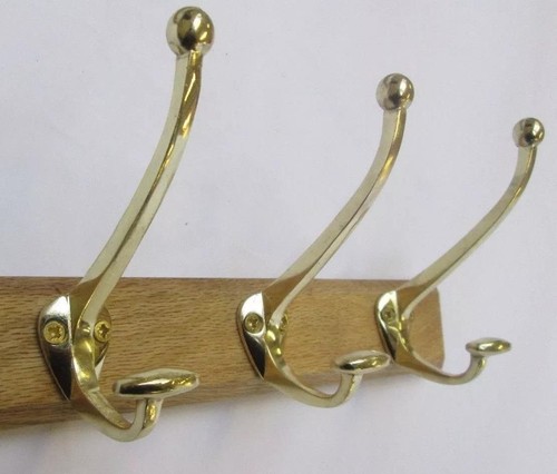Coat hook solid brass - hook, vintage