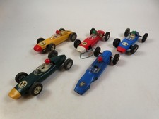 Scalextric Lot of 5 Cars-Porsche, B.R.M., Cooper, Original! Spares or repairs!