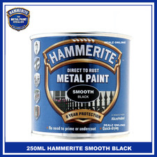 Hammerite Smooth Black Direct to Rust Metal Paint 250ml