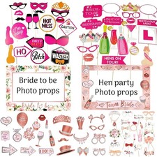 HEN Party Photo Prop set Selfie Booth Photo frame games Hen Night Accessories UK