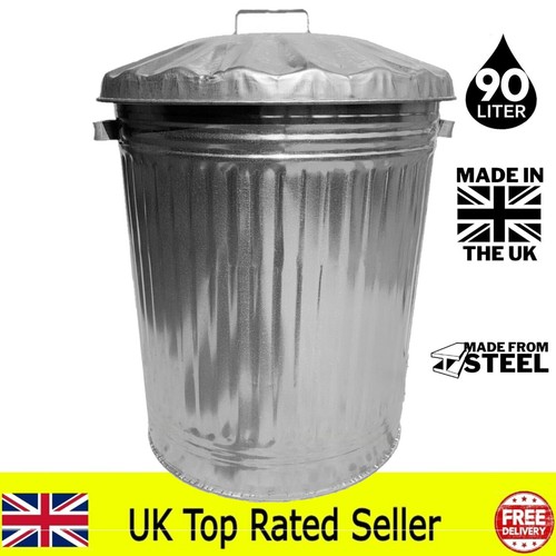 90l metal bin galvanised - bin,
