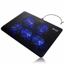 Portable Laptop Cooling Pad LED Dual USB 4 Fans Cooler Adjustable Stand Coolpad'