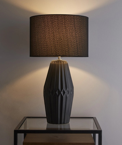 Black table lamp ceramic - table,