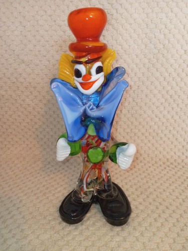 Vintage murano art glass clown - art,