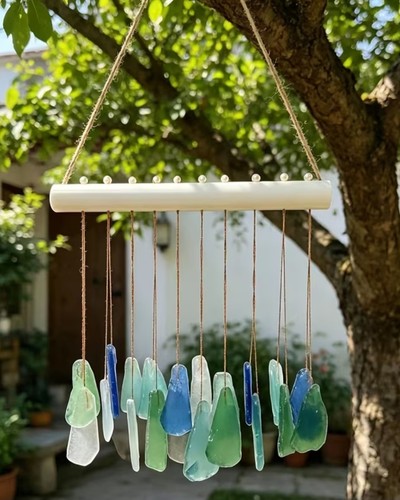 Stunning blue sea glass - blue, wind