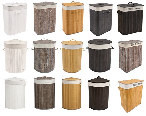 Bamboo laundry basket with - laundry,