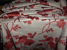 Laura Ashley Marciana Cranberry Upholstery Fabric approx. 5M