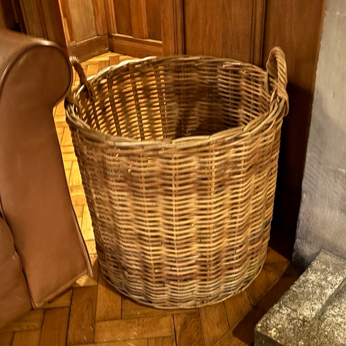 Brown wicker log - log, basket