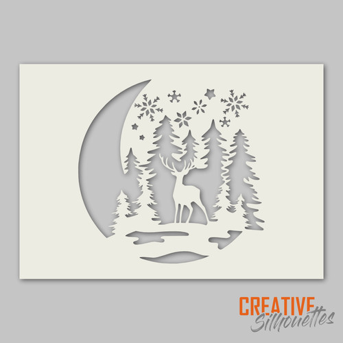 Moonlight deer christmas snow - moonlight,