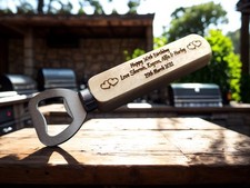 Personalised Engraved Wooden Engraved Bottle Opener Gift Idea Dad Daddy Grandad