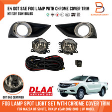 DLAA E4 Fog Lamp Spot light For MAZDA BT-50 Pickup 12-18 Black Cover Chrome Trim