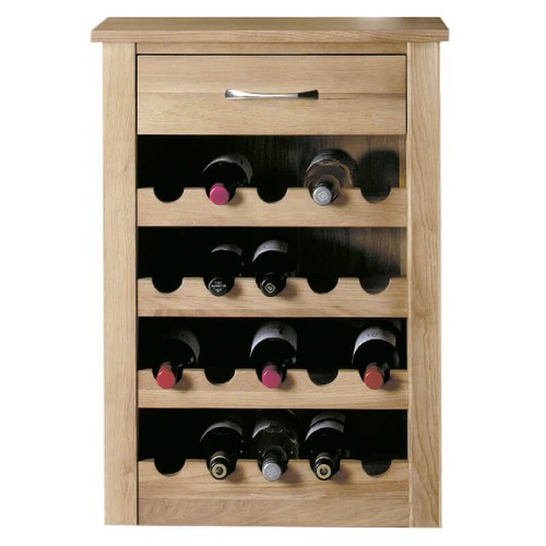 Solid oak wine rack lamp - rack,