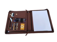 Portfolio Business Organizer Padfolio A4 Folder Executive Buffalo Leather Zipper