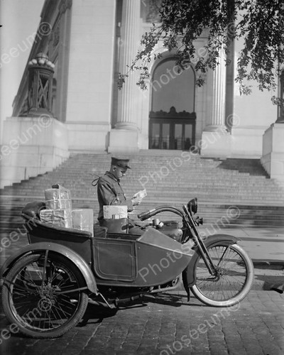 Motorcycle mail delivery 1900s - motorcycle,