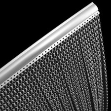 Double Chain Curtain Aluminum Door Curtain Fly Insect Blinds Screen 210X90Cm