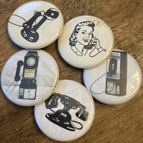 Vintage telephone pins pay - telephone,