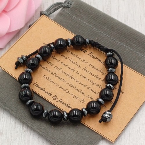 Black tourmaline bracelet - black,