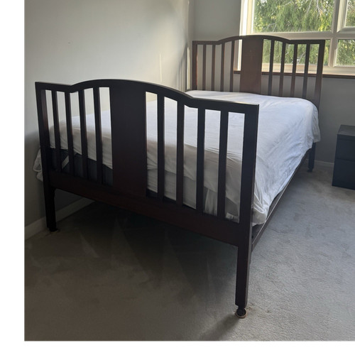Edwardian dark wood double bed - double,