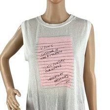 Wildfox Vows Dancing in the Kitchen Muscle Tank White Size S