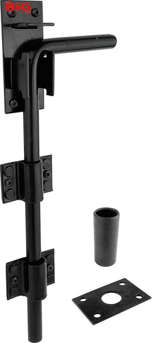 Black gate drop bolt - gate,