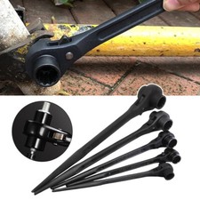 Ratchet Podger Spanner Wrench Steel Erecting Double Socket 13mm-30mm Hexagon UK