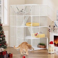 YITAHOME Large Cat Cage Indoor, Enclosure Metal Wire 4-Tiers Cat Kennels with 4