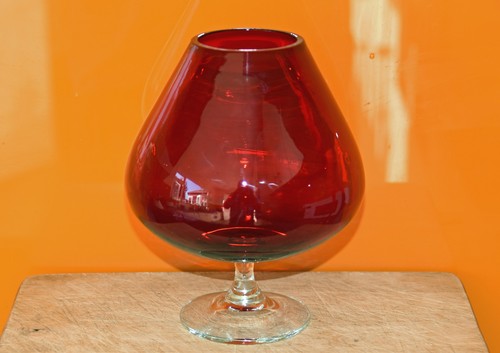 Vintage red brandy balloon - vintage,