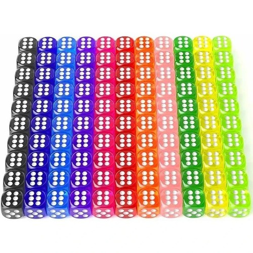 Pack six sided coloured - six-sided,