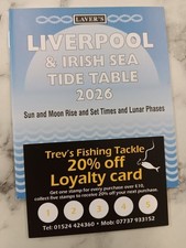 ****2026**** LAVER'S LIVERPOOL & IRISH SEA TIDE TABLE. SUN & MOON TIMES