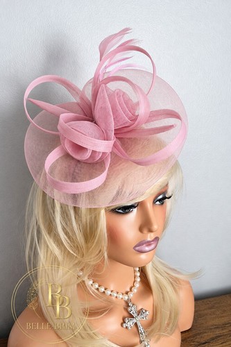 Baby pink mesh flower bow - ,