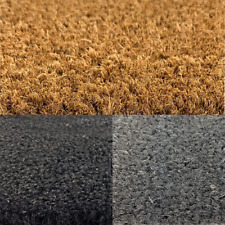 Heavy Duty Coir Matting Tough Door Mat Natural Black Grey Entrance Matting 17mm