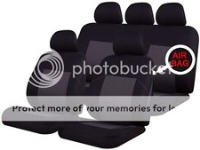 For Audi A4 Allroad Gleasten Black/Navy Highline 9 Pce Front/Rear Seat Covers