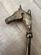 Solid Brass Horse Head equestrian long Handled Shoe Horn & hanging loop 18"/46cm