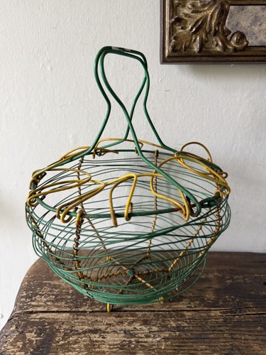 Vintage wire egg basket - vintage,