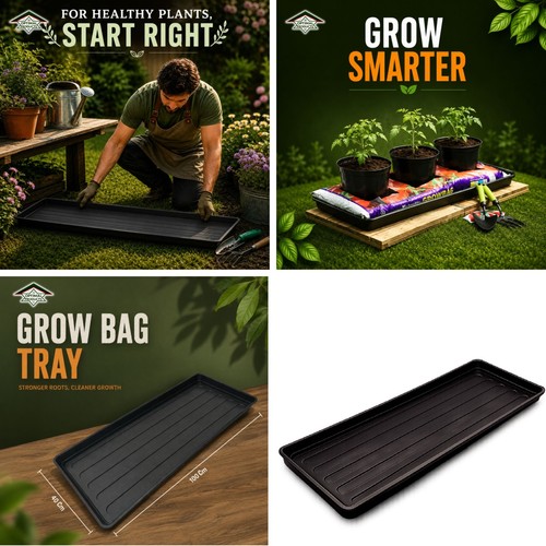 Plastic grow bag growbag tray - plastic,