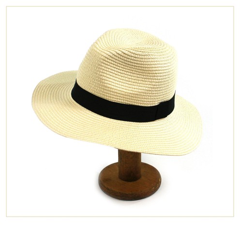 Panama summer hat cream black - summer,