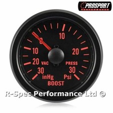 52mm Red Traditional Black Face Turbo Boost Pressure Gauge Kit - PSI