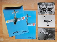 Two official brochures & 3 photos of Finnish Valmet L-70 aircraft Finland 1980s