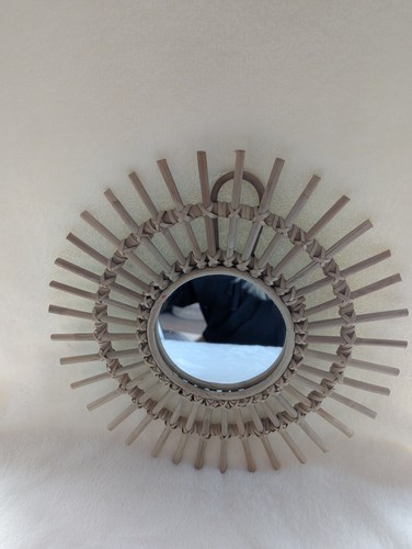 Starbust mirror wicker bamboo - mirror,
